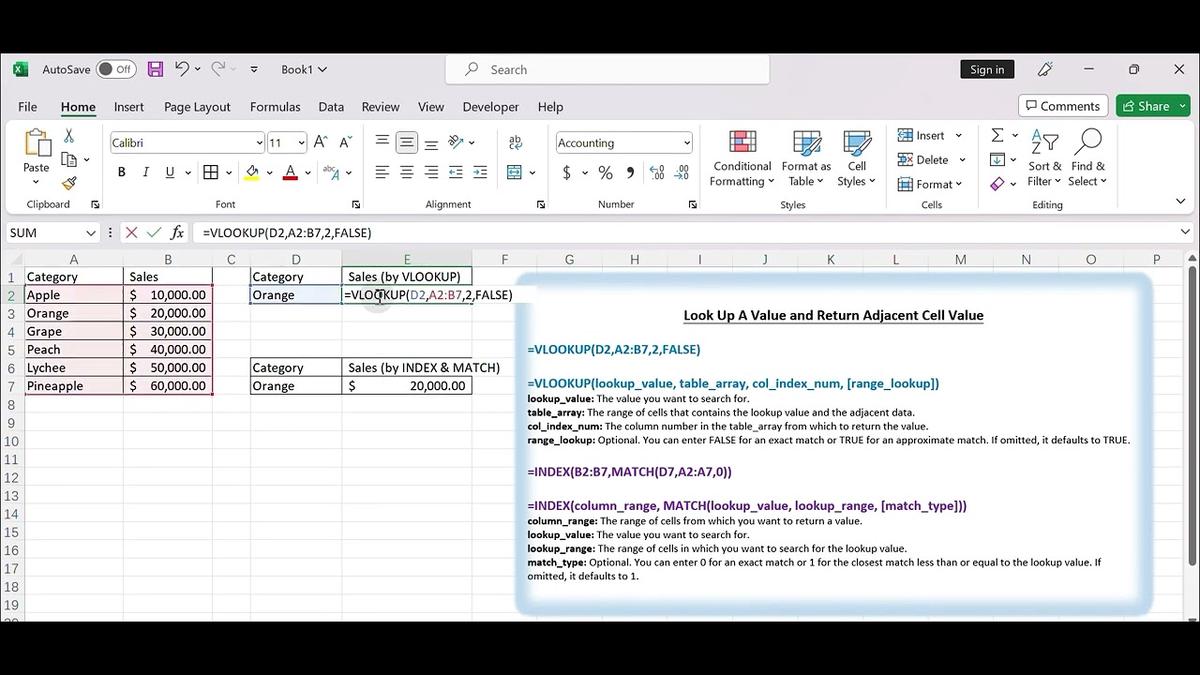 how-to-look-up-value-and-return-adjacent-cell-value-in-excel