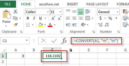 excel convert function example1