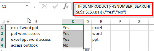 How To Check If Cell Contains One Of Many Values From Range In Excel 