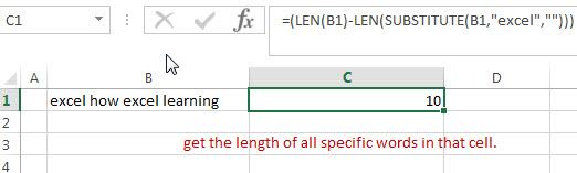 How To Count Specific Words In A Cell Or A Range In Excel Free Excel Tutorial