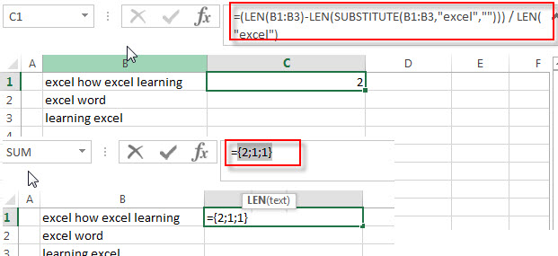 How To Count Specific Words In A Cell Or A Range In Excel Free Excel Tutorial