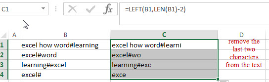 How To Remove First And Last Characters From Text String In Excel 