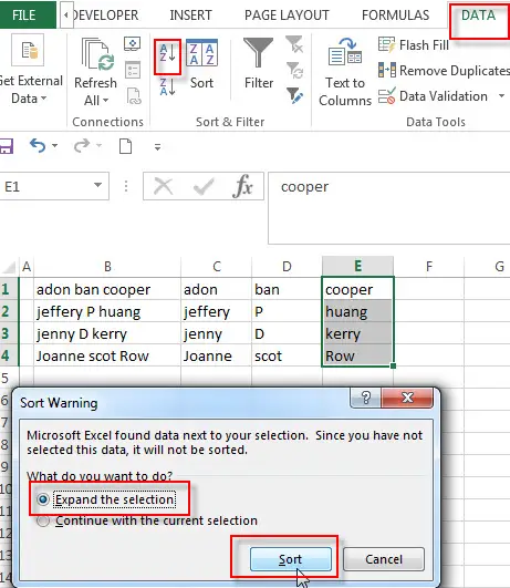 Sort Name By Last Name In Excel Free Excel Tutorial