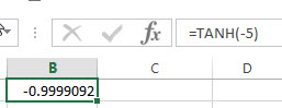 excel tanh examples1