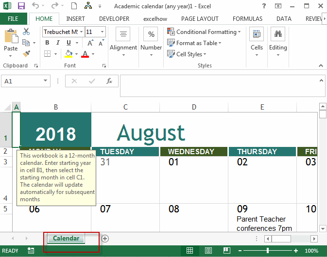 How To Create A Month Calendar In Excel Tutorial All In One Photos