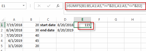 Sum Values Between Two Dates Free Excel Tutorial