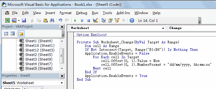 How To Automatically Update Current Timestamp When Another Cell Is Changed Free Excel Tutorial