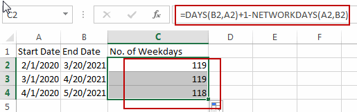 How To Calculate Number Of Weekends Between Two Dates In Excel Free 