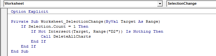 Trigger A Macro by Clicking A Specific Cell 4