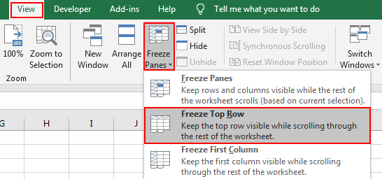 How to Lock or Freeze Row or Column in Excel2