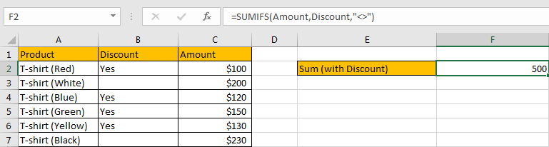 How to Sum by Formula If Cells Are Not Blank in Criteria6