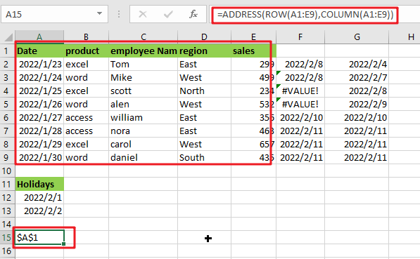 Get Address Of First Cell In Range Free Excel Tutorial